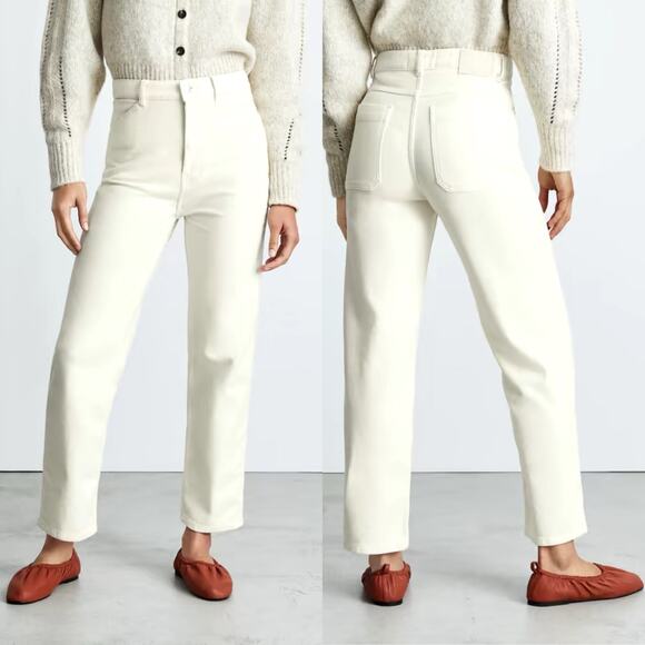 Everlane The Moleskin Way-High Pant Canvas Women 6 NWT Velvet Feel Pockets - Picture 1 of 9